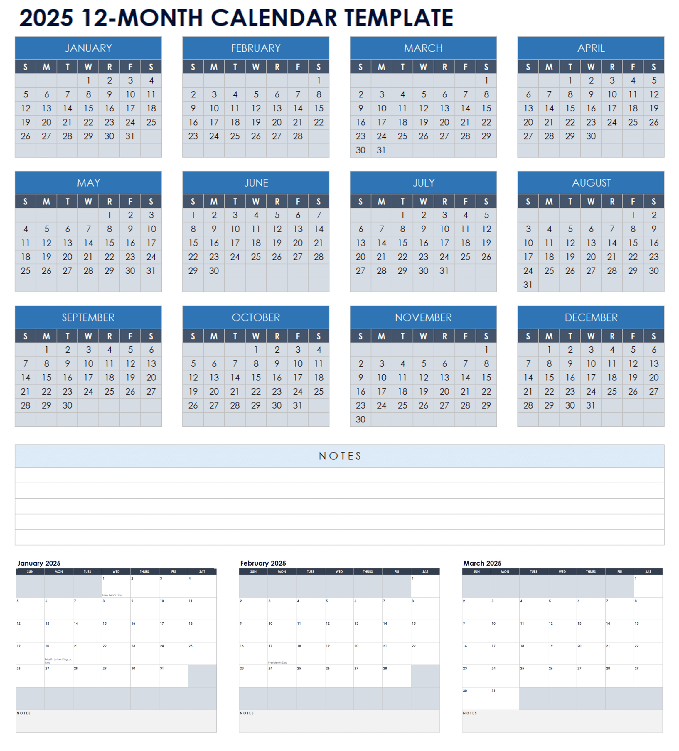 15 Free 2025 Monthly Calendar Templates | Smartsheet for Printable Monthly Calendar 2025 Sheets