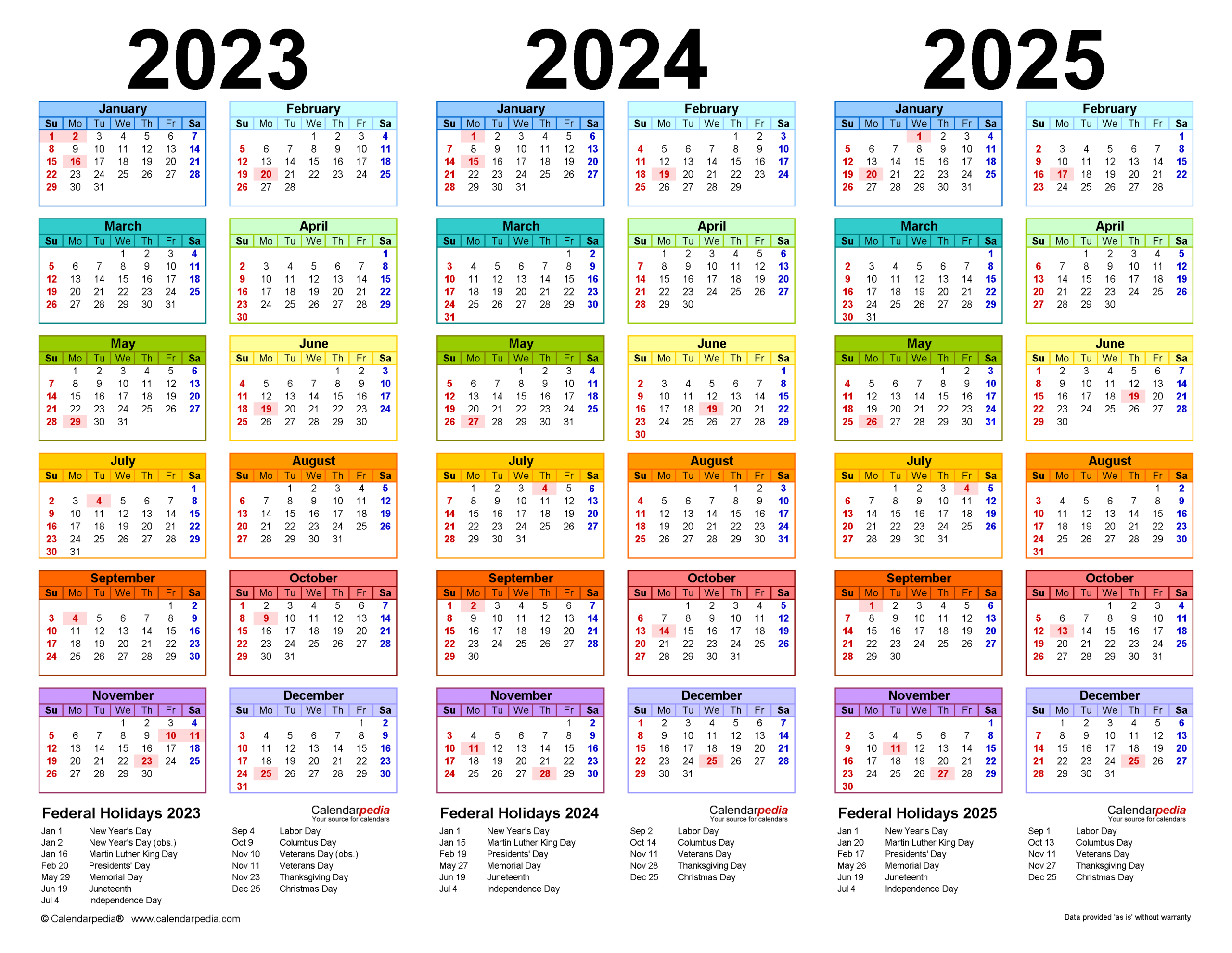 2023-2025 Three Year Calendar - Free Printable Word Templates throughout Three Year Calendar 2025 Printable