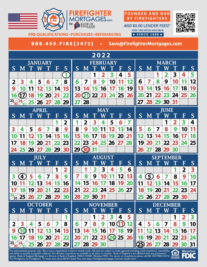 2025 Firefighter Shift Calendar 24 48 Printable