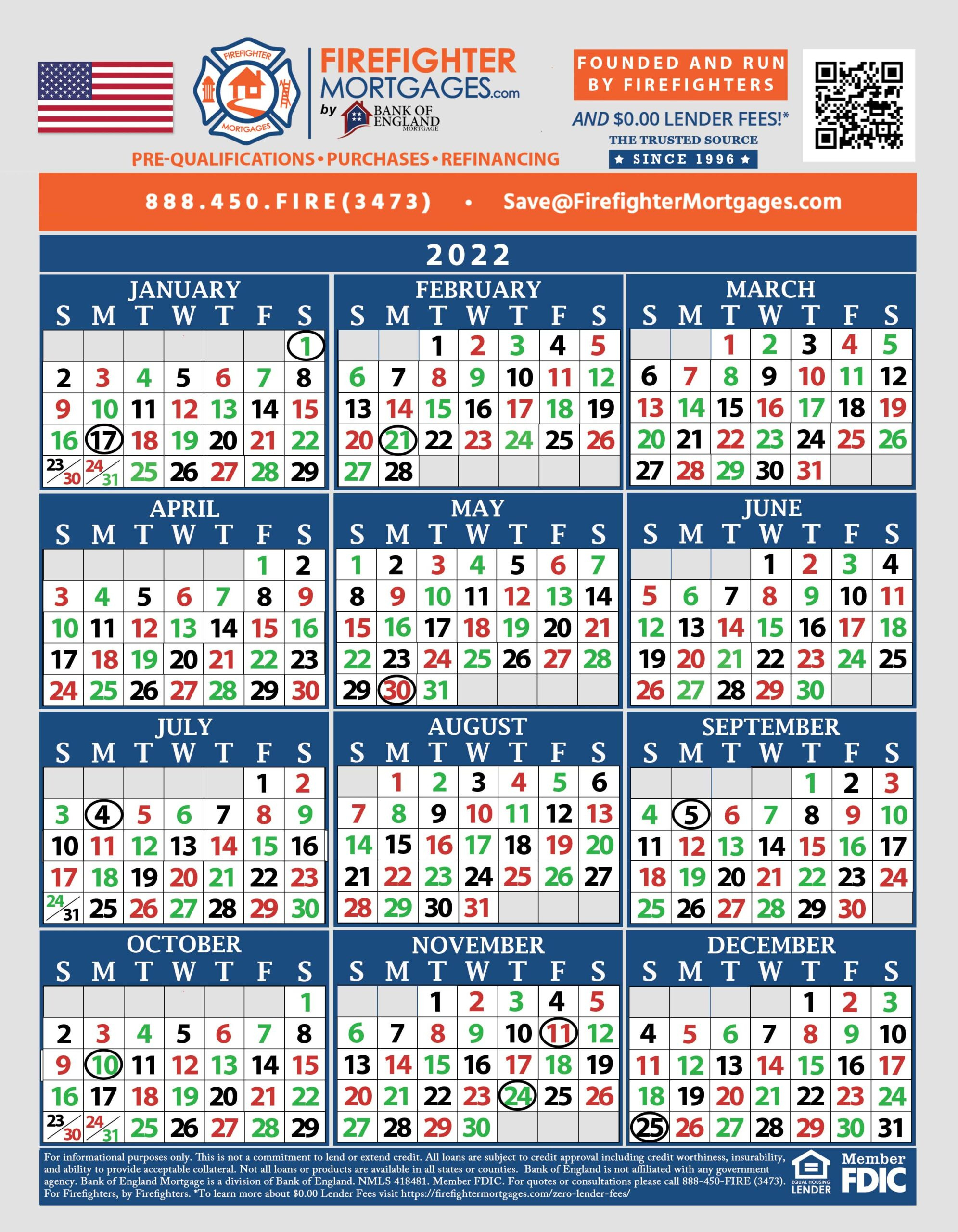 2024 Firefighter Shift Calendarsfirefighter Mortgages® for 2025 Firefighter Shift Calendar 24 48 Printable