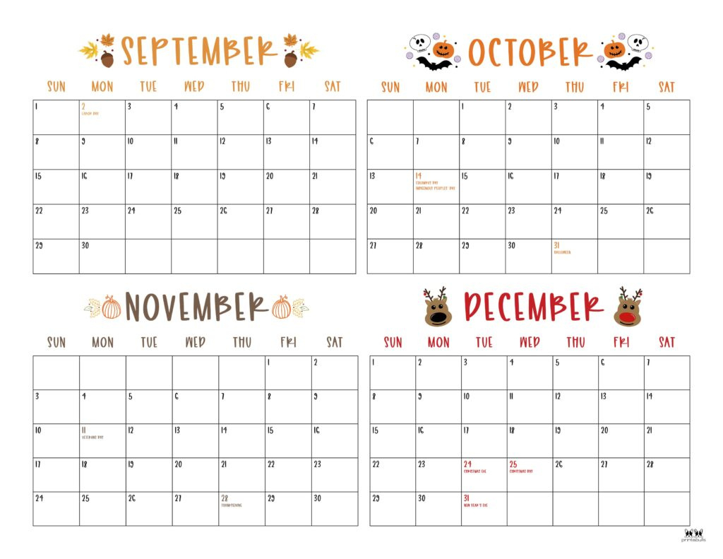 2024 Four Month Calendars - 18 Free Printables | Printabulls inside 4 Month Calendar Free Printable