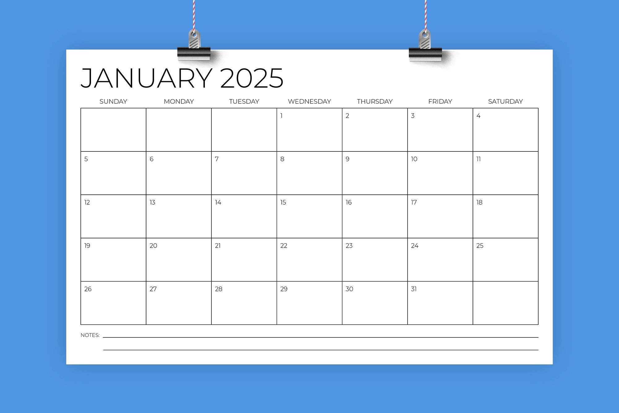 2025 11X17 Calendar Template for 11x17 2025 Calendar Printable