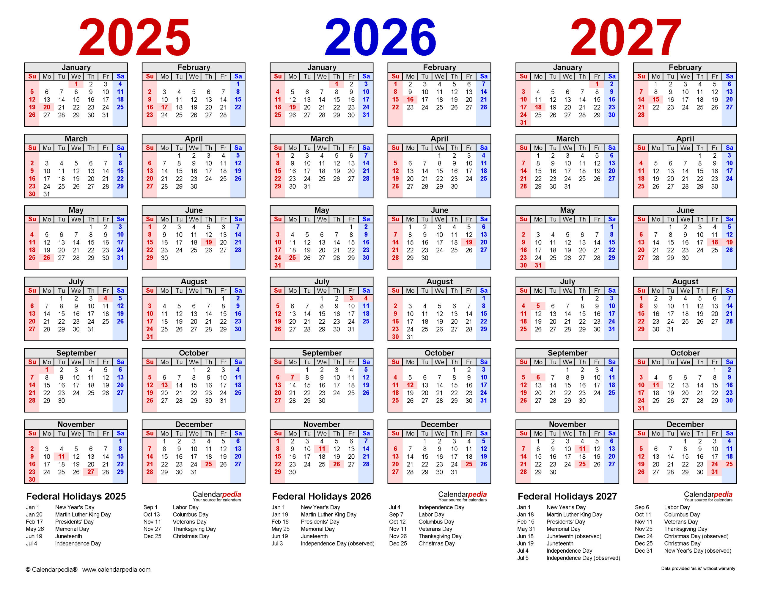 2025-2027 Three Year Calendar - Free Printable Pdf Templates within Three Year Calendar 2025 Printable