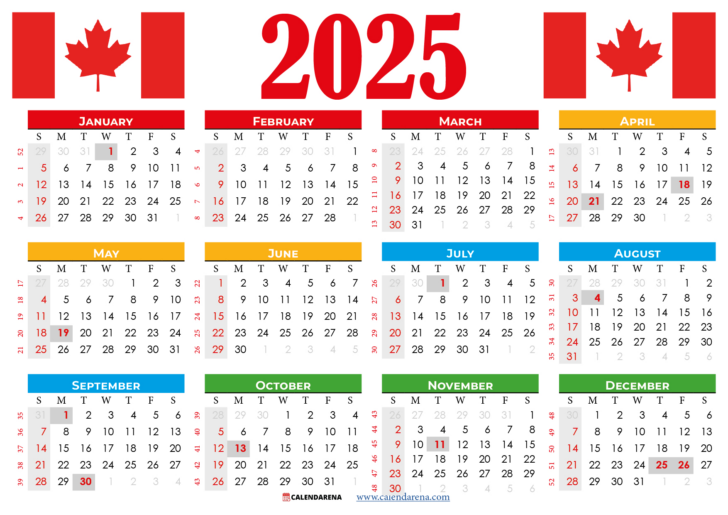 Calendar 2025 Canada Printable