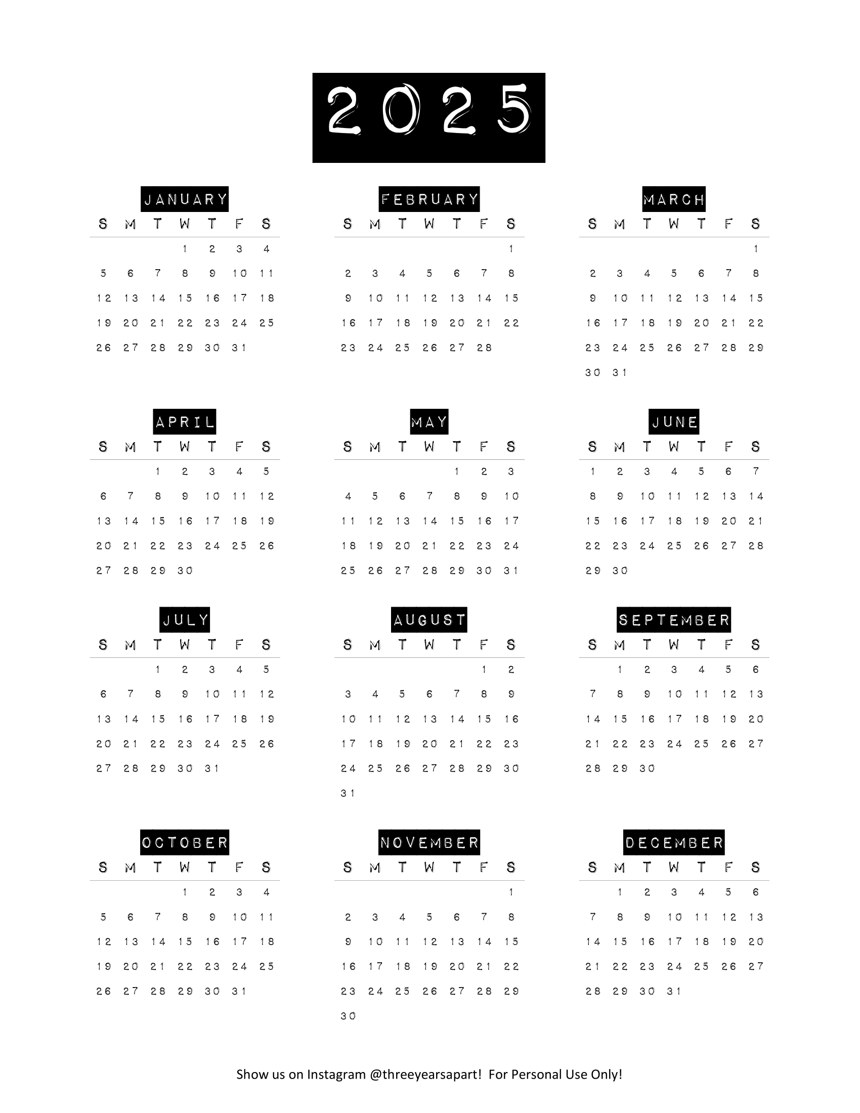 2025 Calendar Free Printable | Bullet Journal And Planner Free with regard to Bullet Journal Calendar Printable 2025