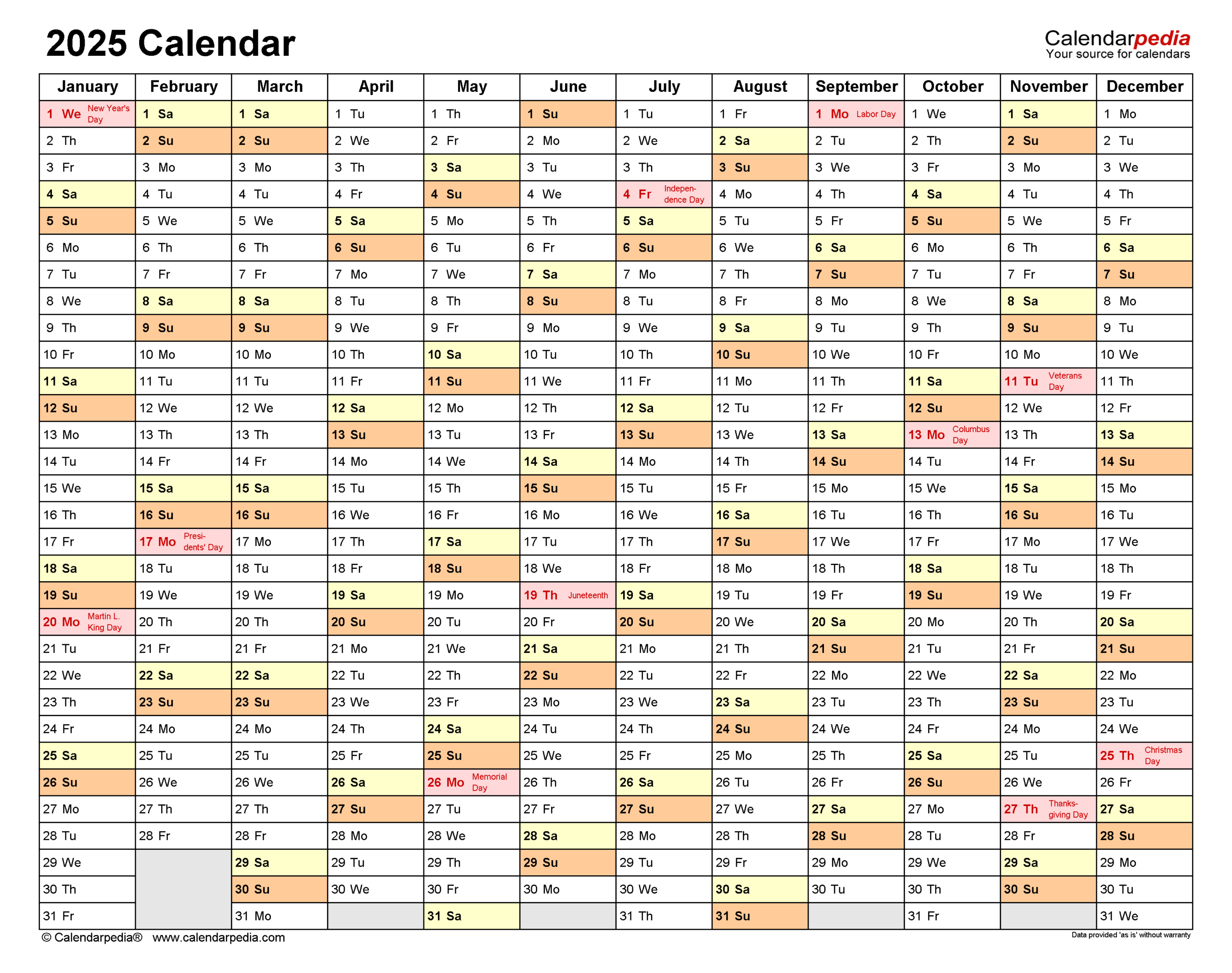 2025 Calendar - Free Printable Excel Templates - Calendarpedia inside Appointment Calendar 2025 Printable