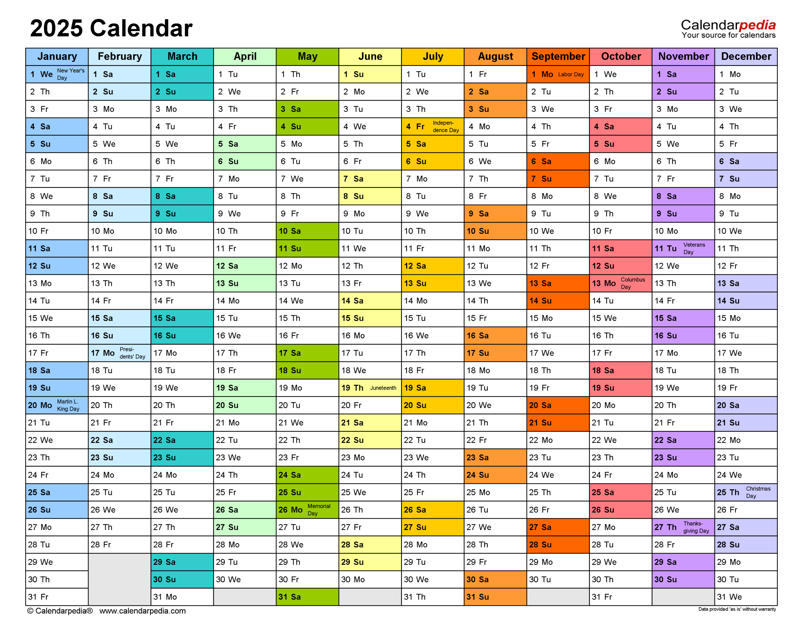 2025 Calendar - Free Printable Pdf Templates - Calendarpedia pertaining to 2025 Calendar Printable Calendarpedia