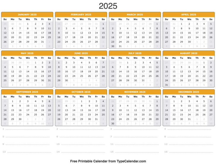 Basic 2025 Calendar Printable