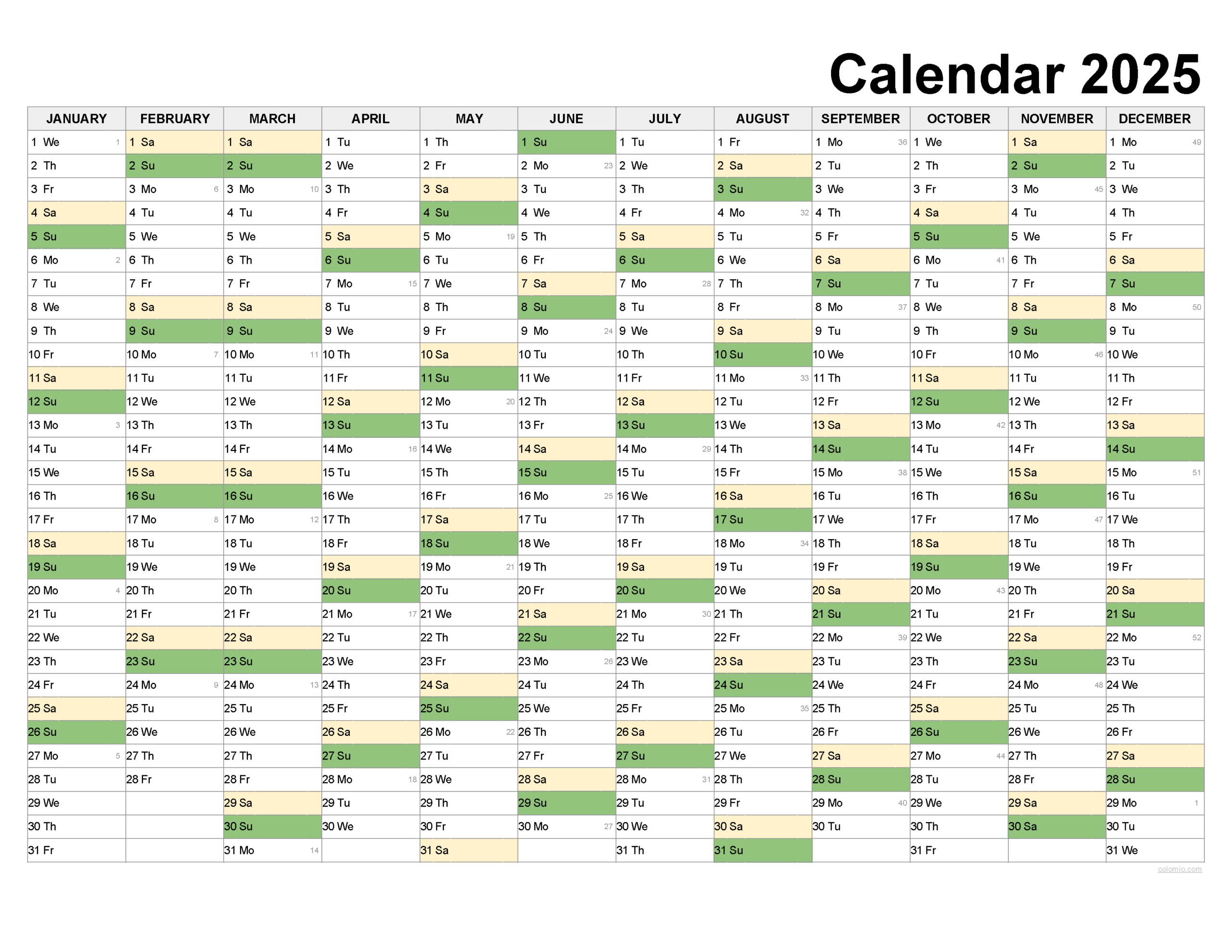 2025 Calendar Printable, ✓ Pdf, Excel And Image File - Free with 11x17 2025 Calendar Printable