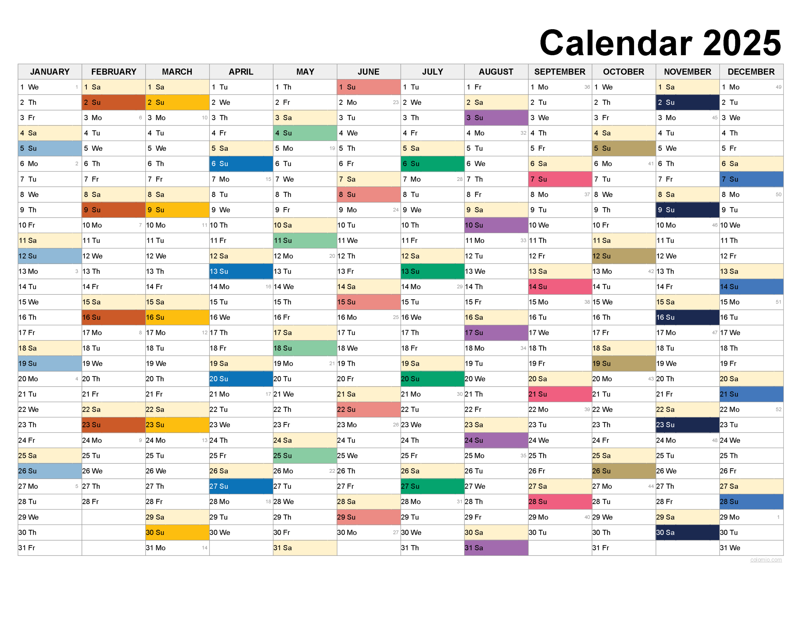 2025 Calendar Printable, ✓ Pdf, Excel And Image File - Free with regard to 90 Day Printable Calendar 2025