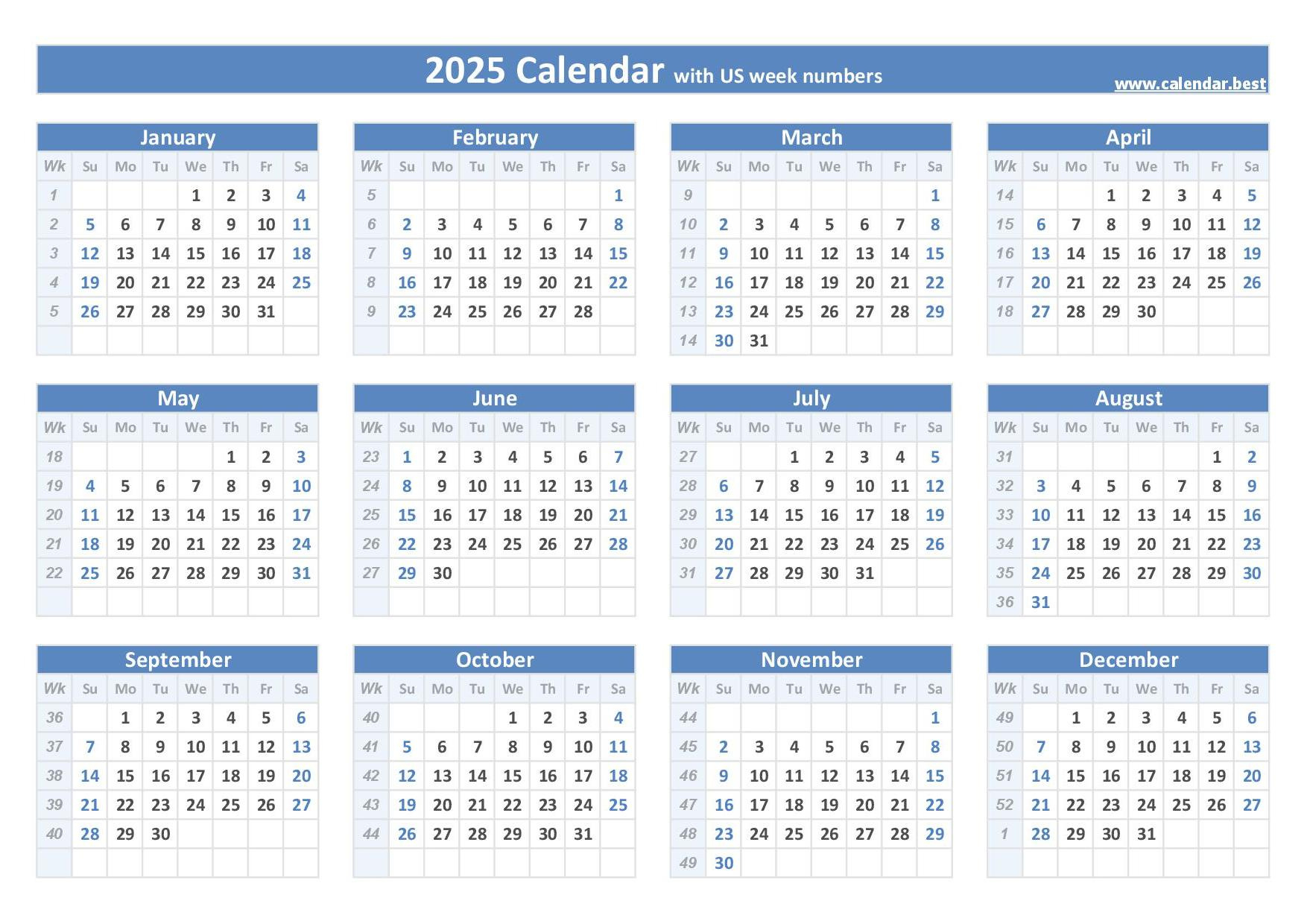 2025 Calendar With Week Numbers inside 1 Week Printable Calendar 2025