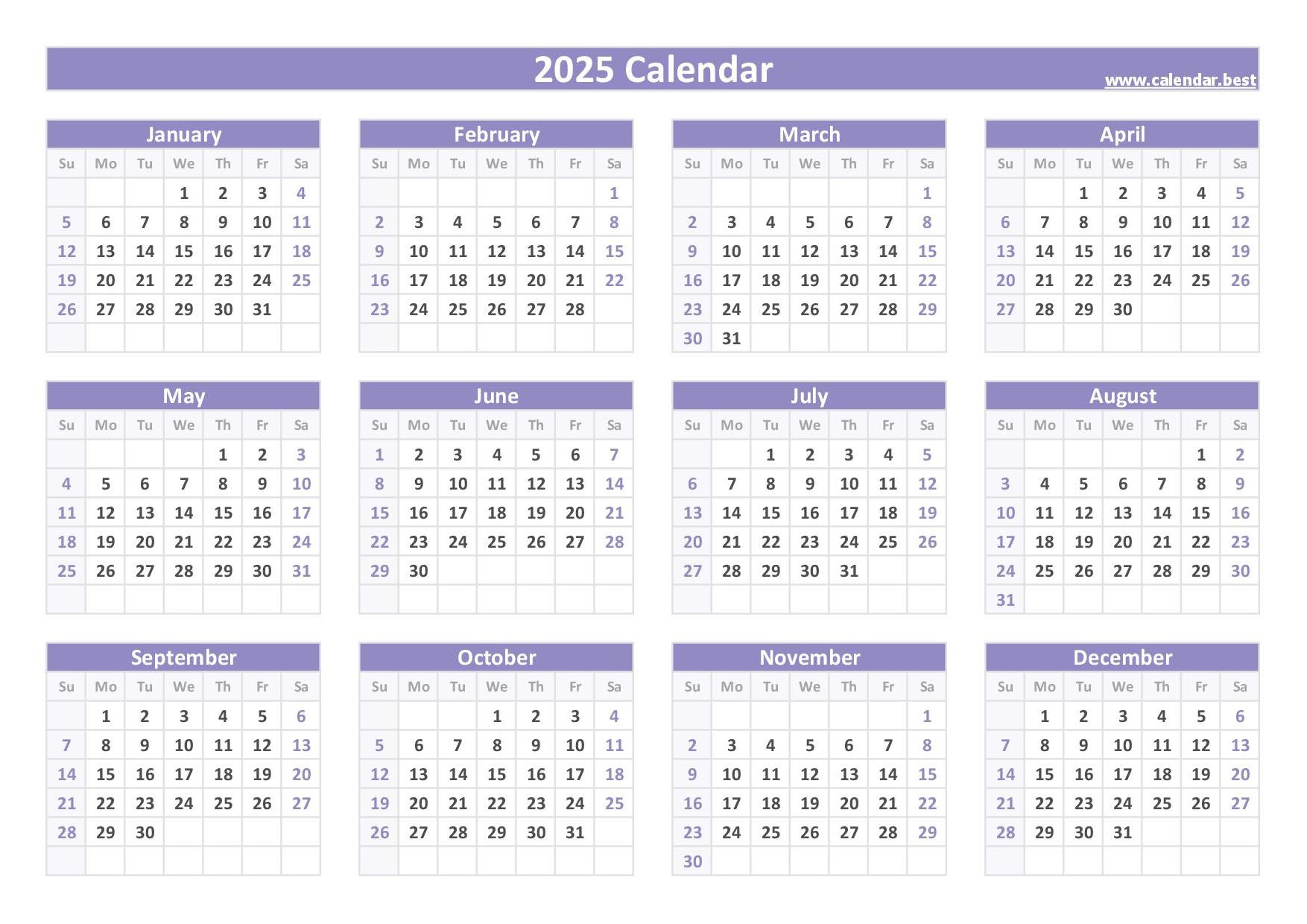 2025 Calendar With Week Numbers inside 5 Year Calendar 2025 To 2025 Printable