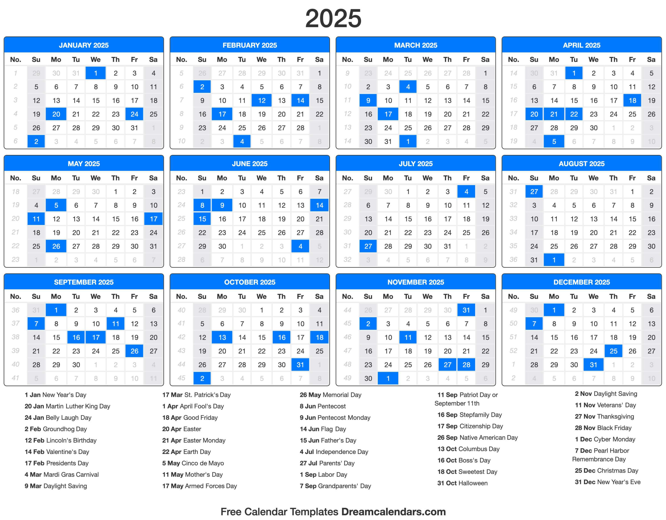 2025 Calendar within 2025 Yearly Calendar Printable with Holidays