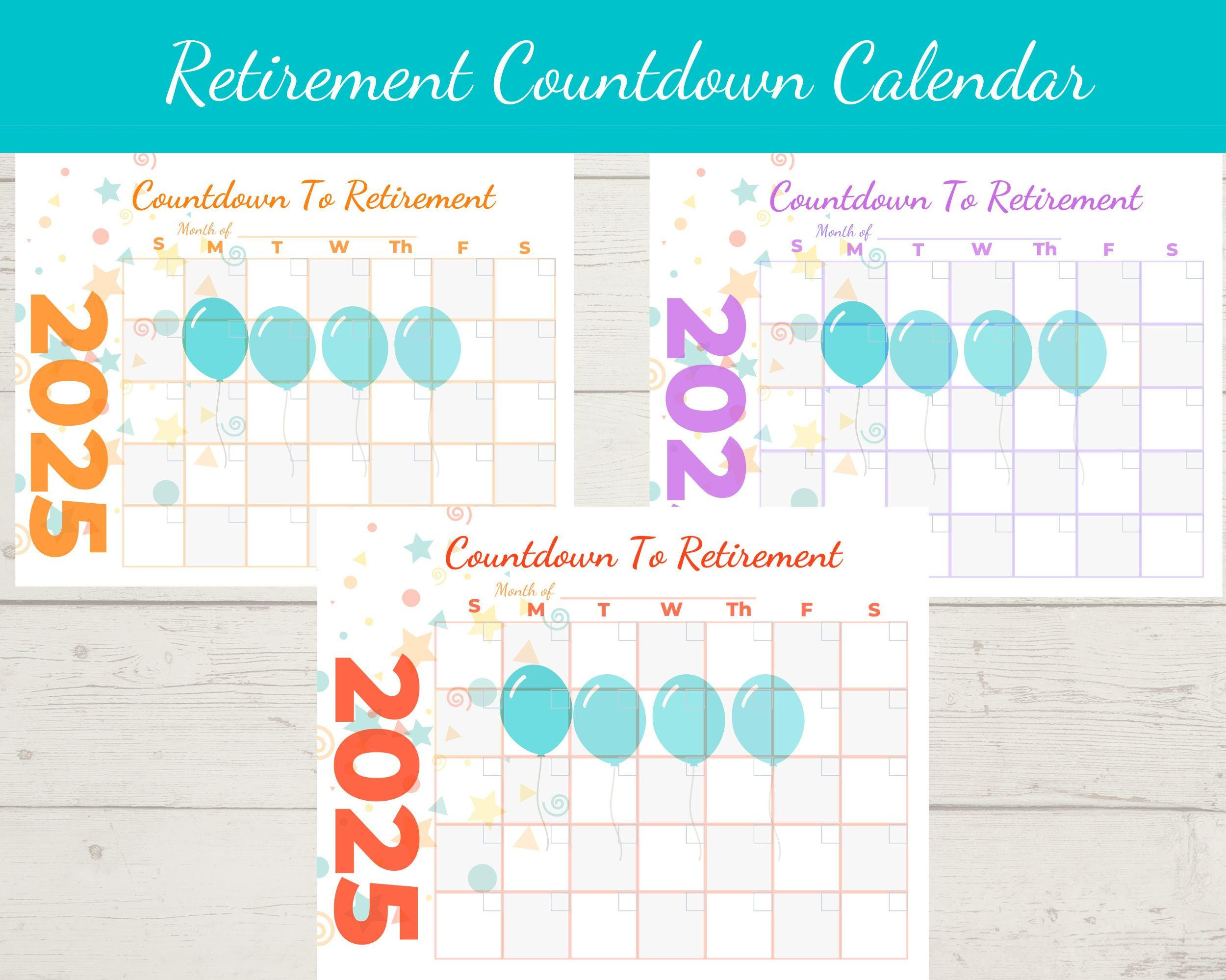 2025 Countdown To Retirement Printable Calendar, Fun Way To Count intended for Retirement Countdown Calendar 2025 Printable