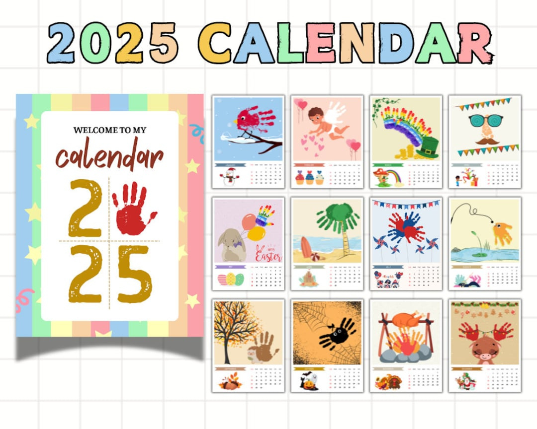 2025 Diy Handprint Calendar, Calendar Craft, Kids Activities Craft with regard to Free Printable Handprint Calendar 2025