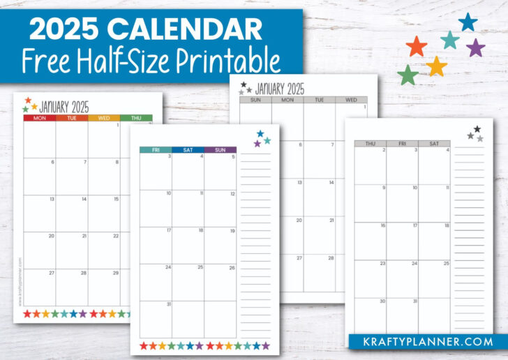 2025 18 Calendar Printable