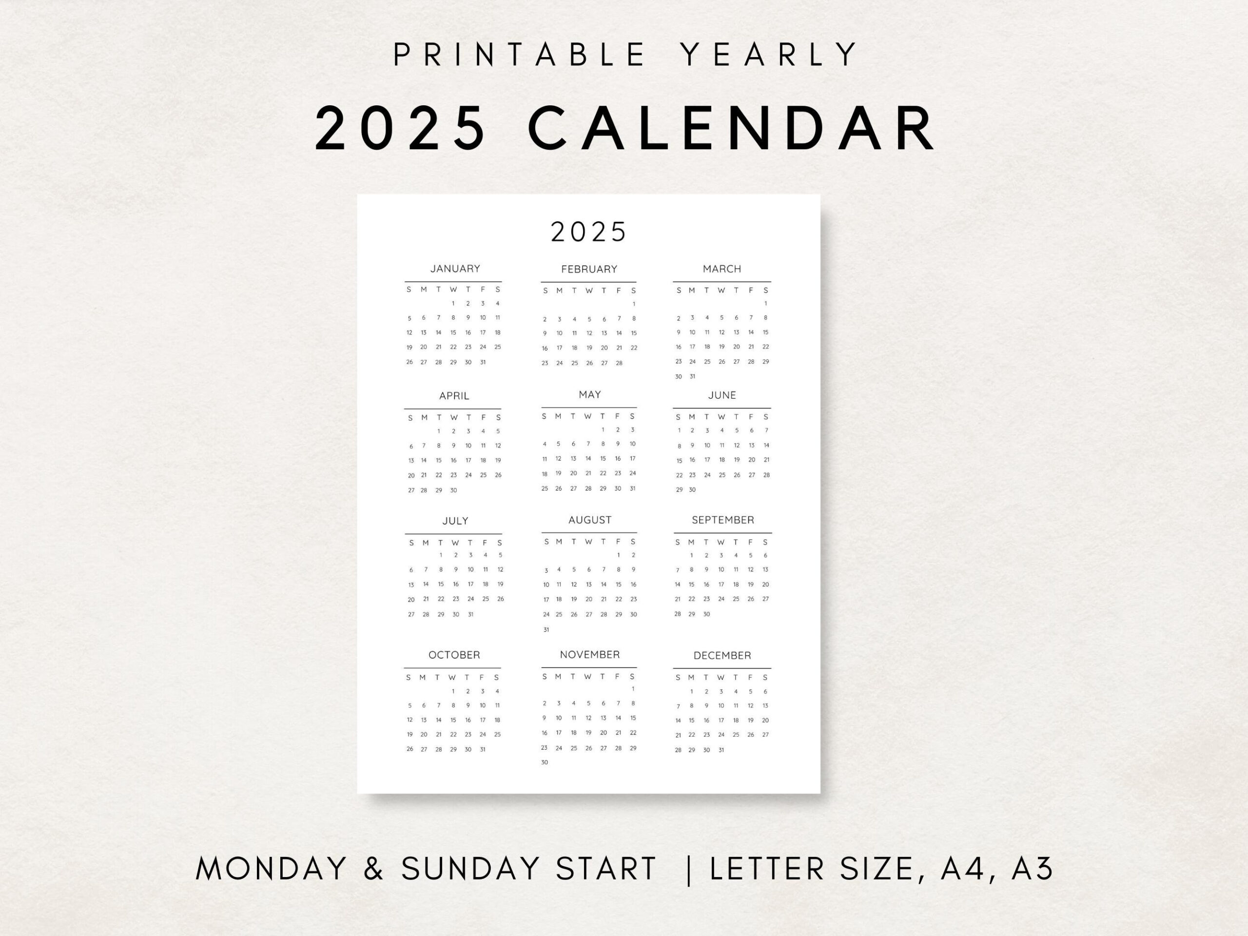 2025 Jahreskalender, Druckbarer Kalender, 2025 Kalender, 2025 pertaining to Printable Calendar 2025 and 2025