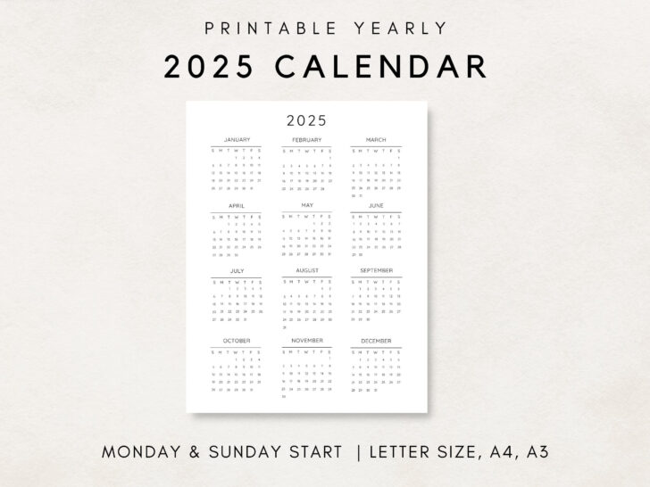 Calendar 2025 and 2025 Printable