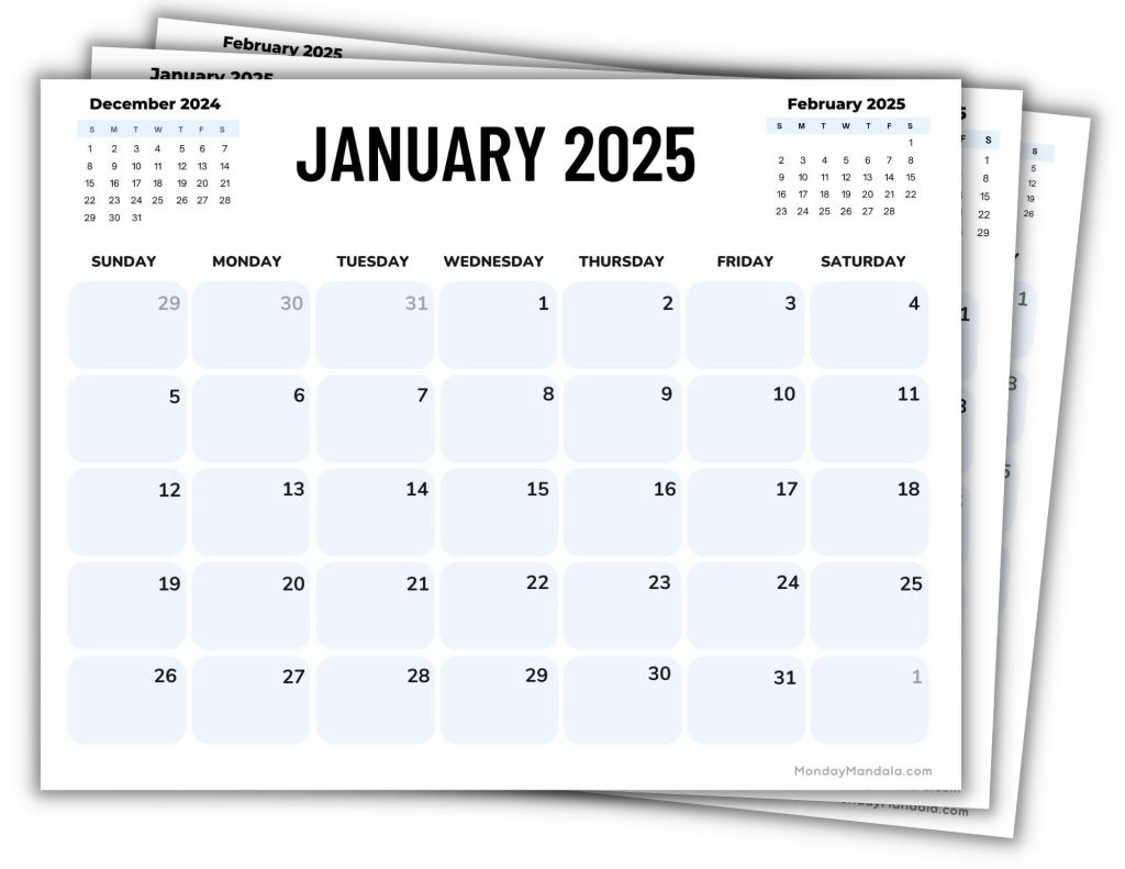 2025 Printable Calendars (56 Free Pdf Printables) for Monthly Calendar 2025 Printable Free