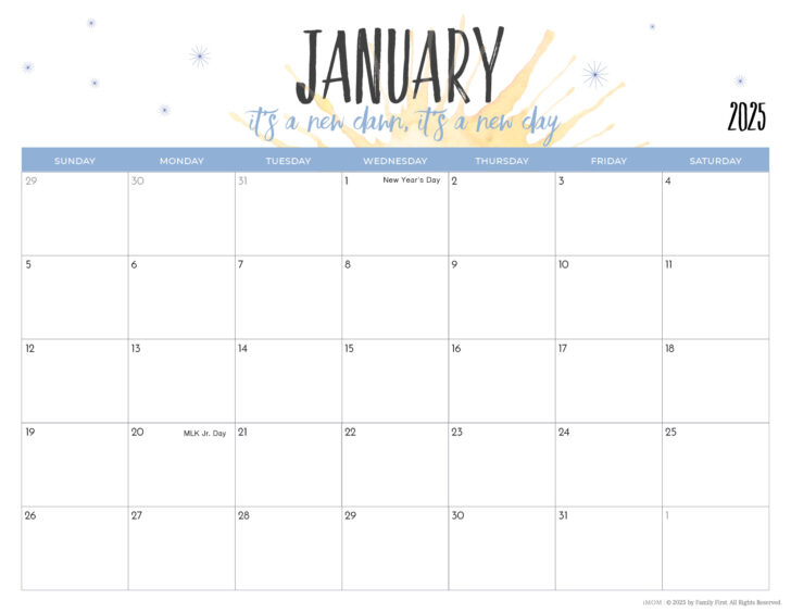 Fun Printable Calendar 2025