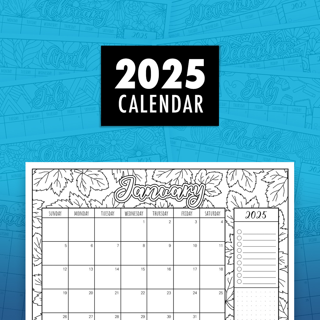 2025 Printable Colouring Calendar – Creative &amp;amp; Organised Fun for Free Printable Calendar 2025 Coloring Pages