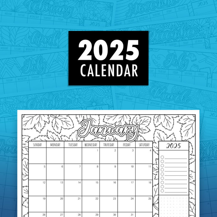 2025 Calendar Printable Color