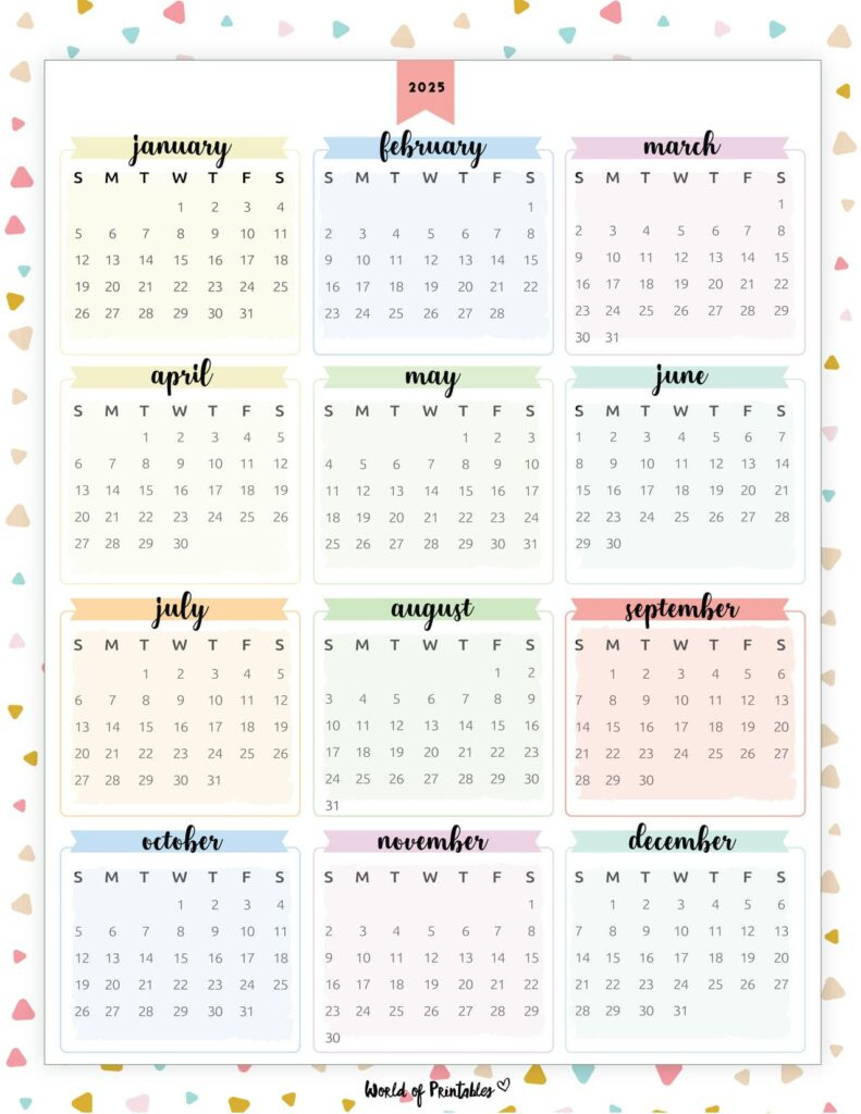 2025 Year Calendars - 70 Best Printables - World Of Printables regarding 2025 Calendar Cute Printable