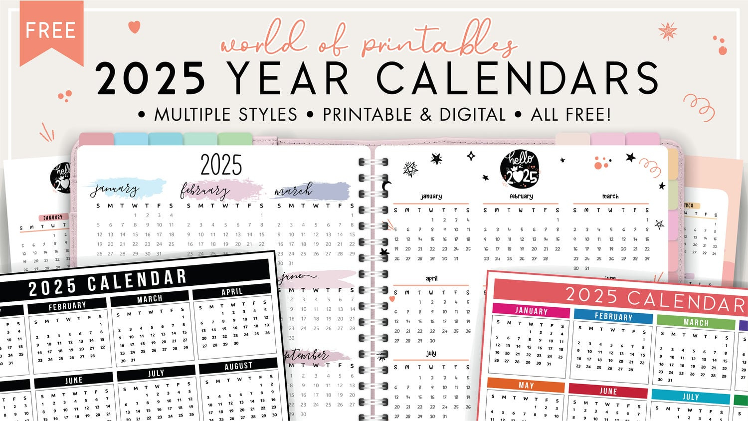 2025 Year Calendars - 70 Best Printables - World Of Printables with regard to Calendar 2025 For Bills Printable