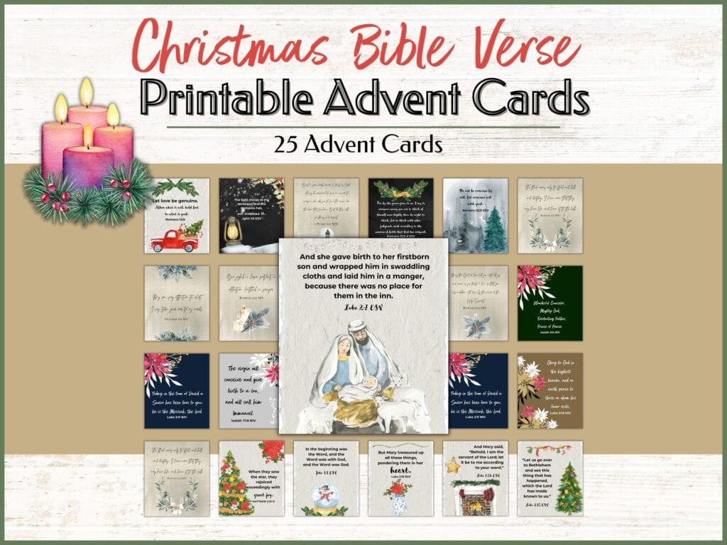 25 Advent Calendar Bible Verses With Advent Cards | Healing Home within Bible Verses Advent Calendar 2025 Printable