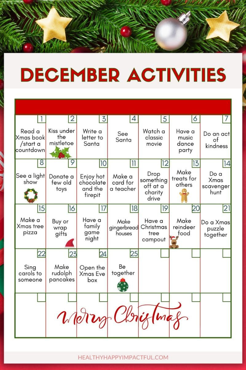 60+ Fun Advent Calendar Activities &amp;amp; Free Printable (For 2024) with Free Printable Advent Calendar 2025 Activities