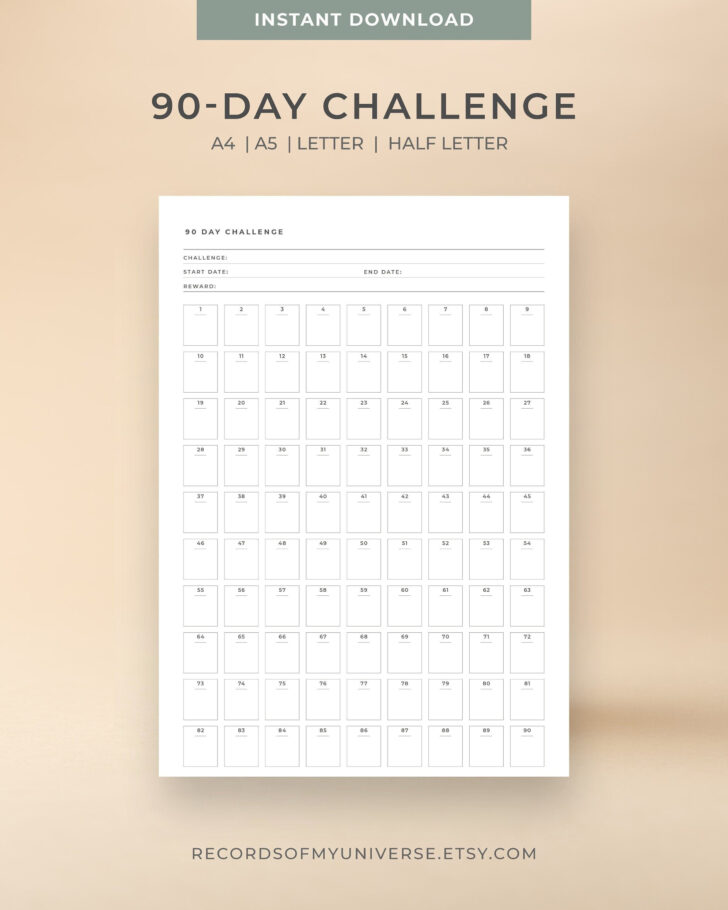 90 Day Countdown Calendar 2025 Printable