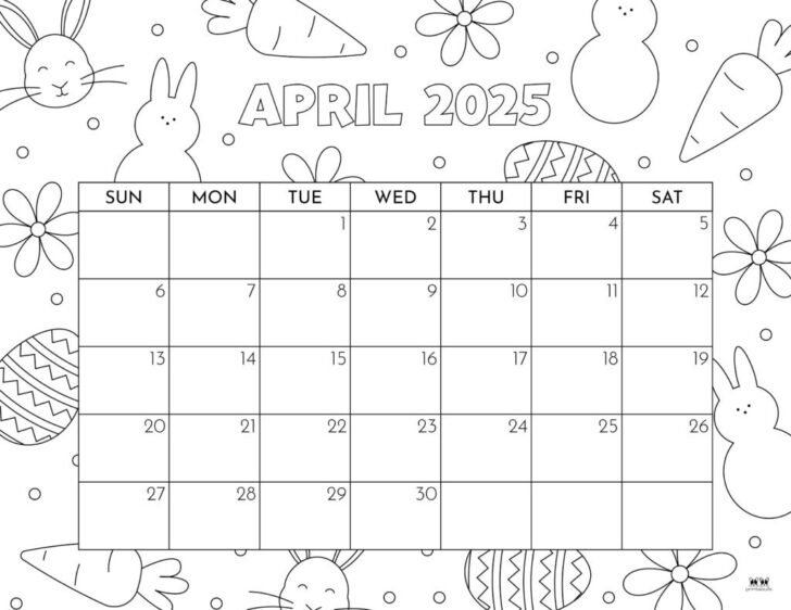 Free Printable Calendar 2025 Coloring Pages