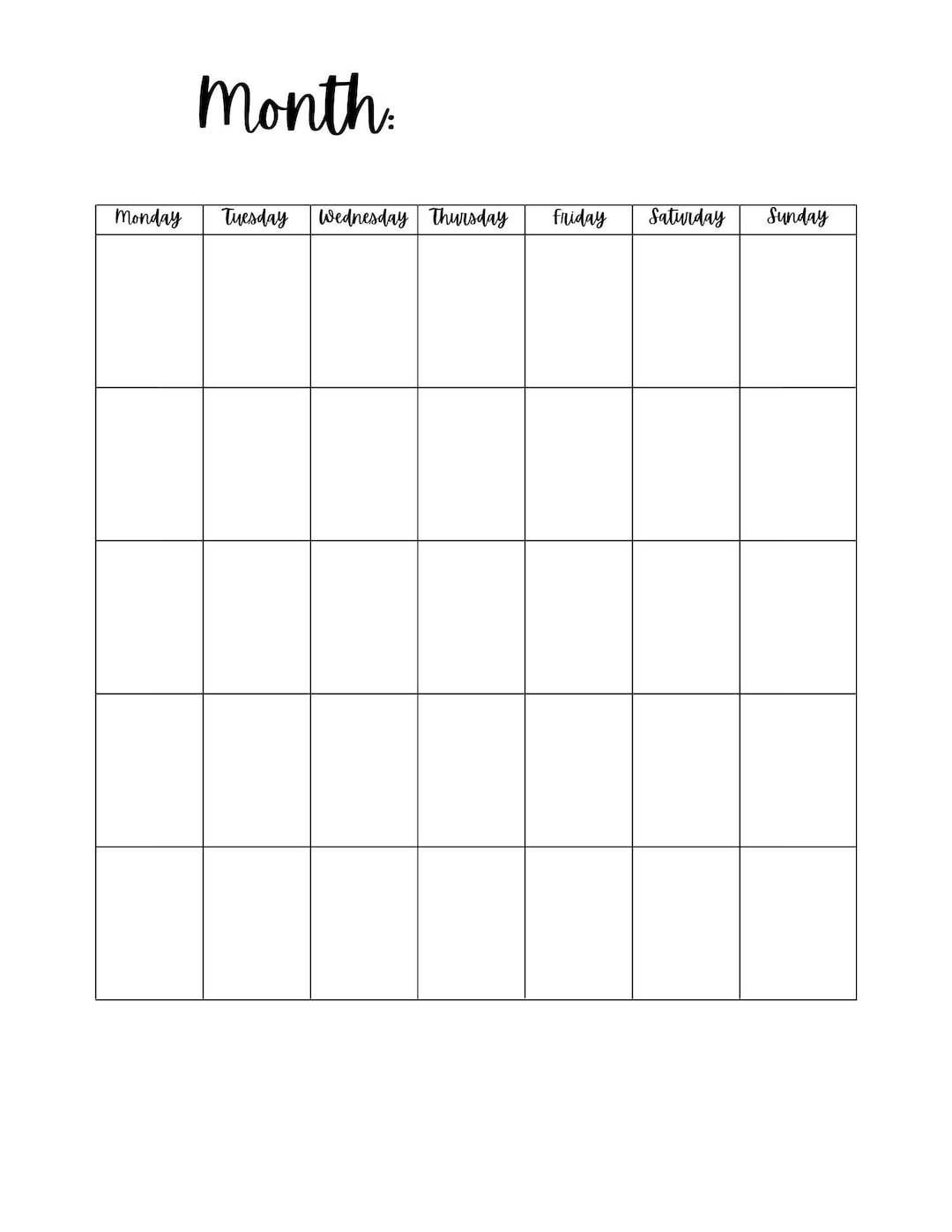 Blank Calendar Template, 8.5 X 11 Inches, Vertical Printable with regard to 8 1 2 X 11 Printable Calendar