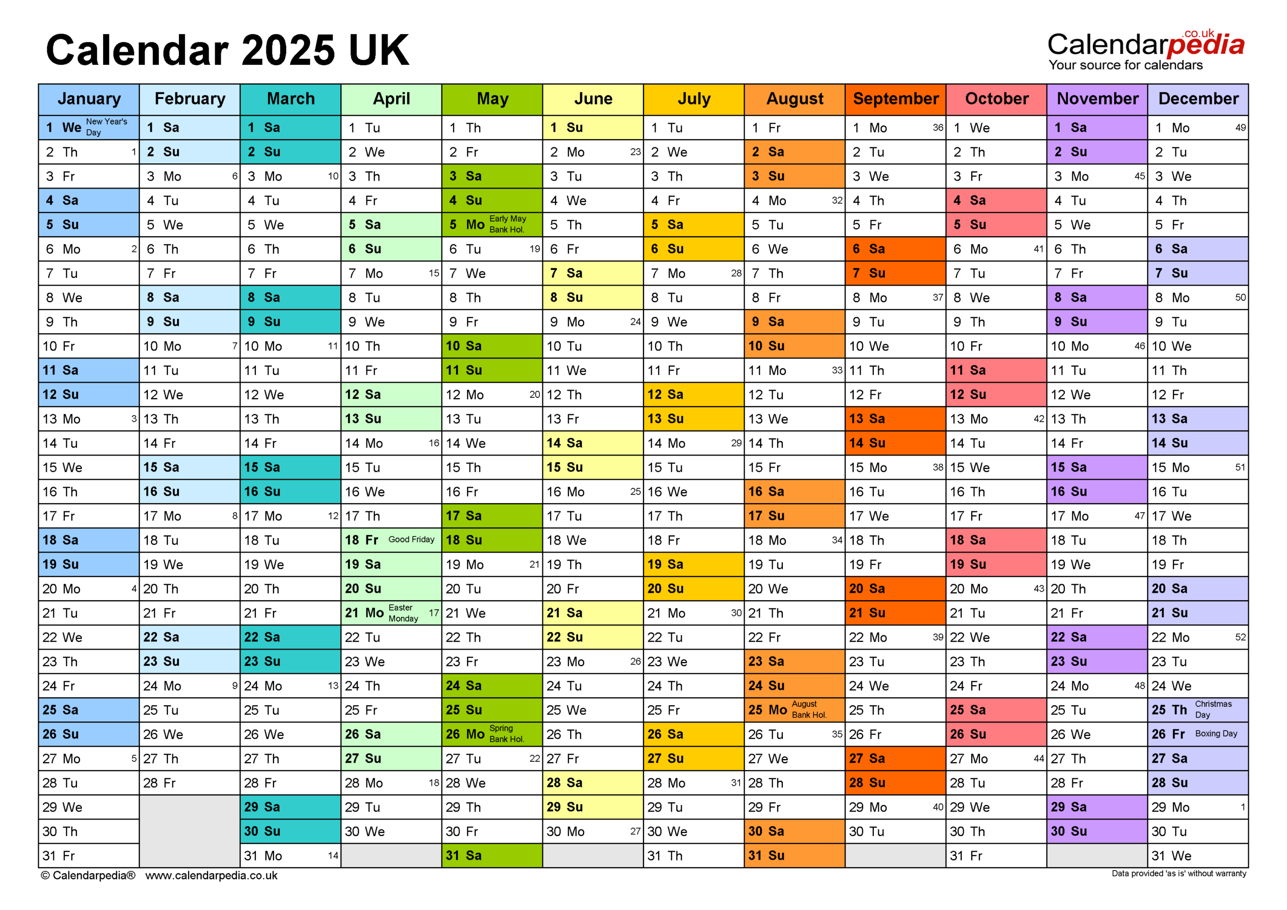 Calendar 2025 (Uk) - Free Printable Pdf Templates regarding Free Printable Perpetual Calendar 2025