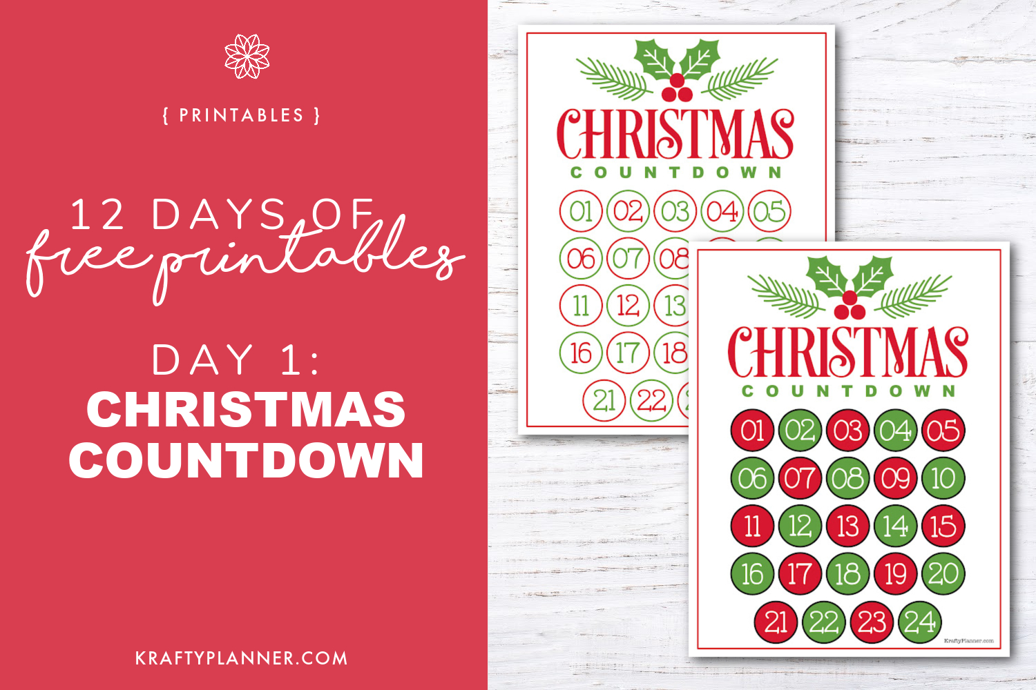 Christmas Countdown Advent Calendar {Free Printable} — Krafty Planner with regard to Countdown Christmas Calendar 2025 Printable