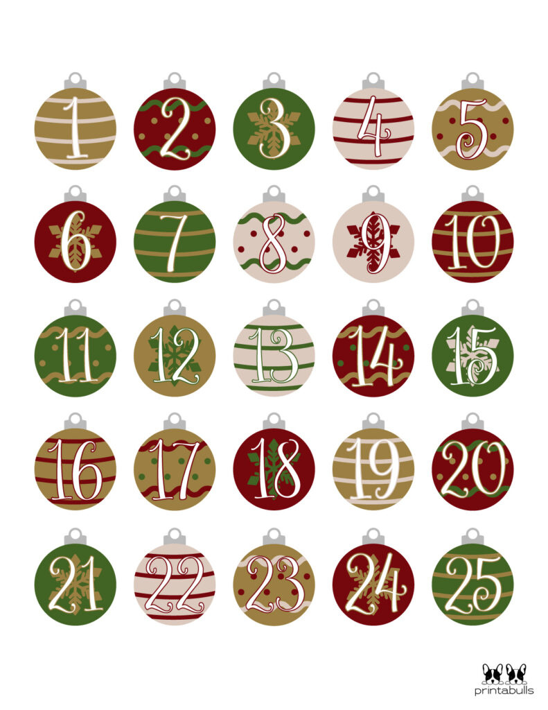 Christmas Numbers | Printabulls inside Advent Calendar 2025 Free Printable Numbers