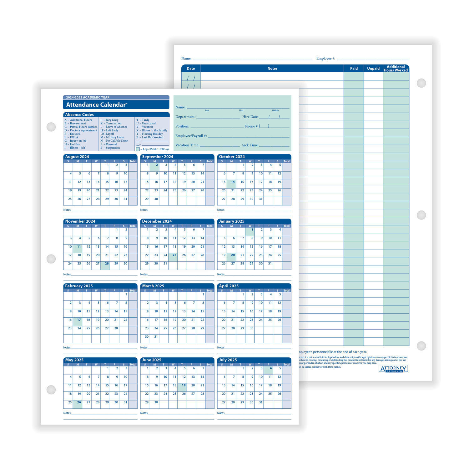 Complyrightdealer | 2024-2025 Academic Year Employee Attendance throughout 2025 Attendance Calendar Printable Free