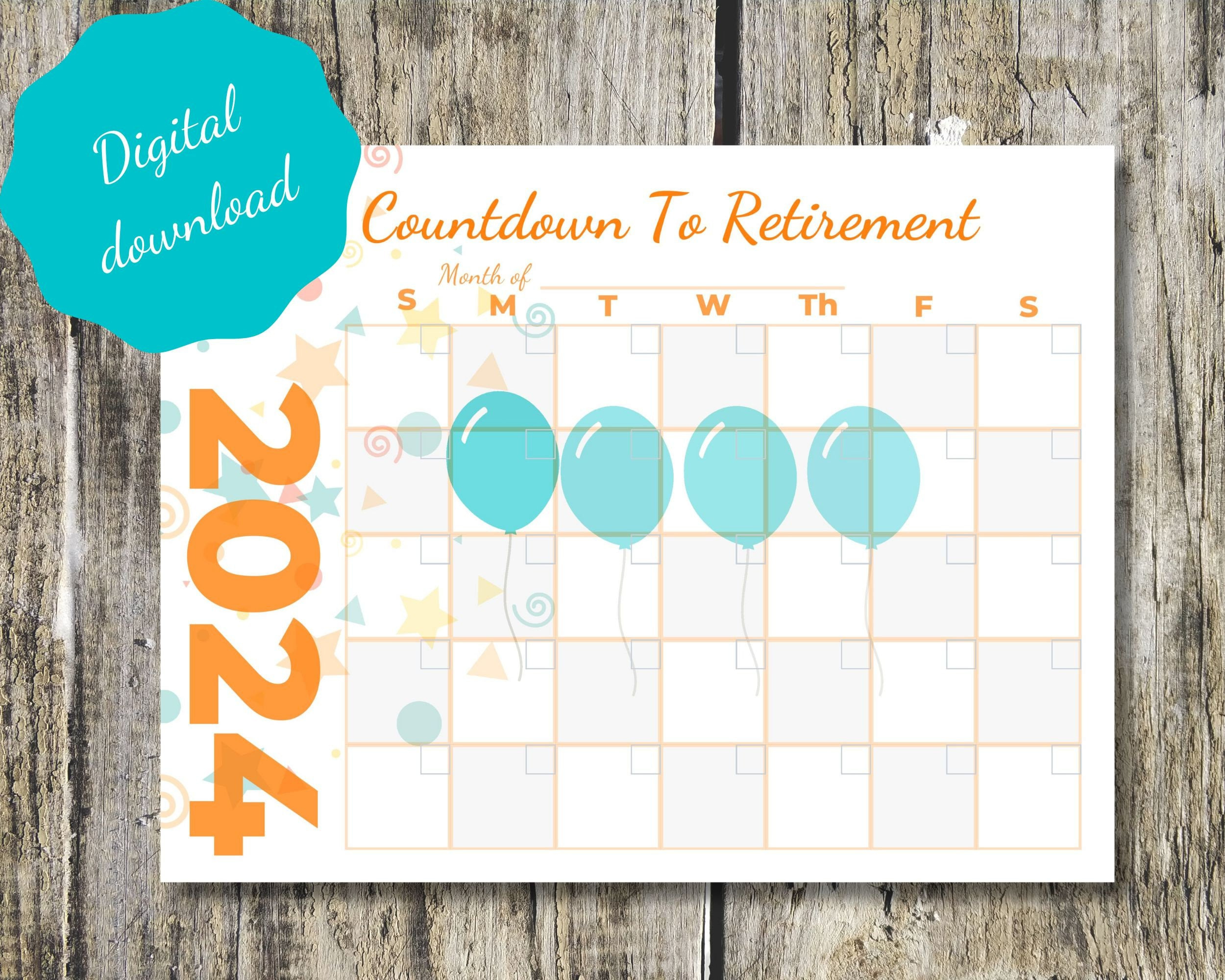 Countdown To Retirement Printable Calendar, Fun Way To Count The with regard to Retirement Countdown Calendar 2025 Printable