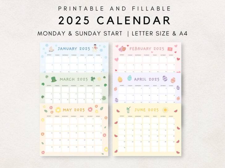 Small Monthly Calendar 2025 Printable