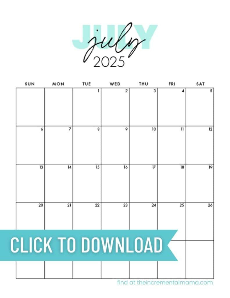 Cute 2025 Monthly Calendar Free Printable throughout Birthday Countdown Calendar 2025 Printable Free