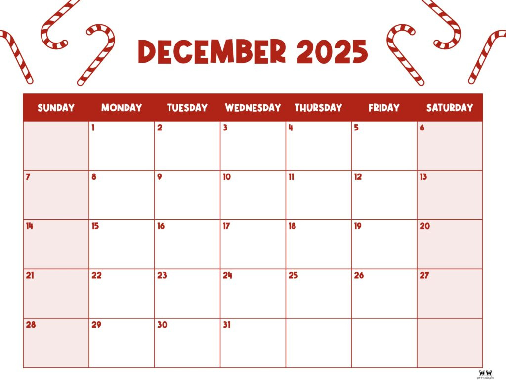 December 2025 Calendars - 107 Free Printables | Printabulls pertaining to Free Printable Christmas Calendar 2025