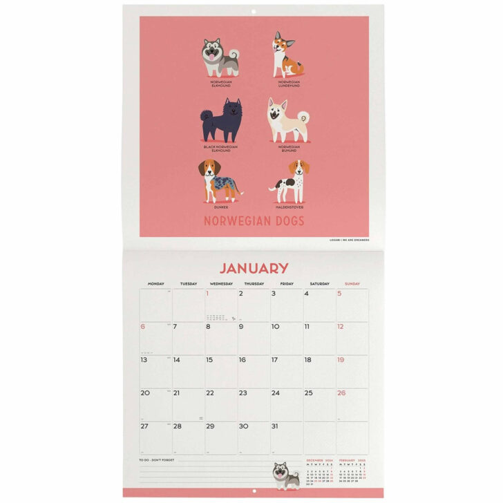 Printable Dog Calendar 2025