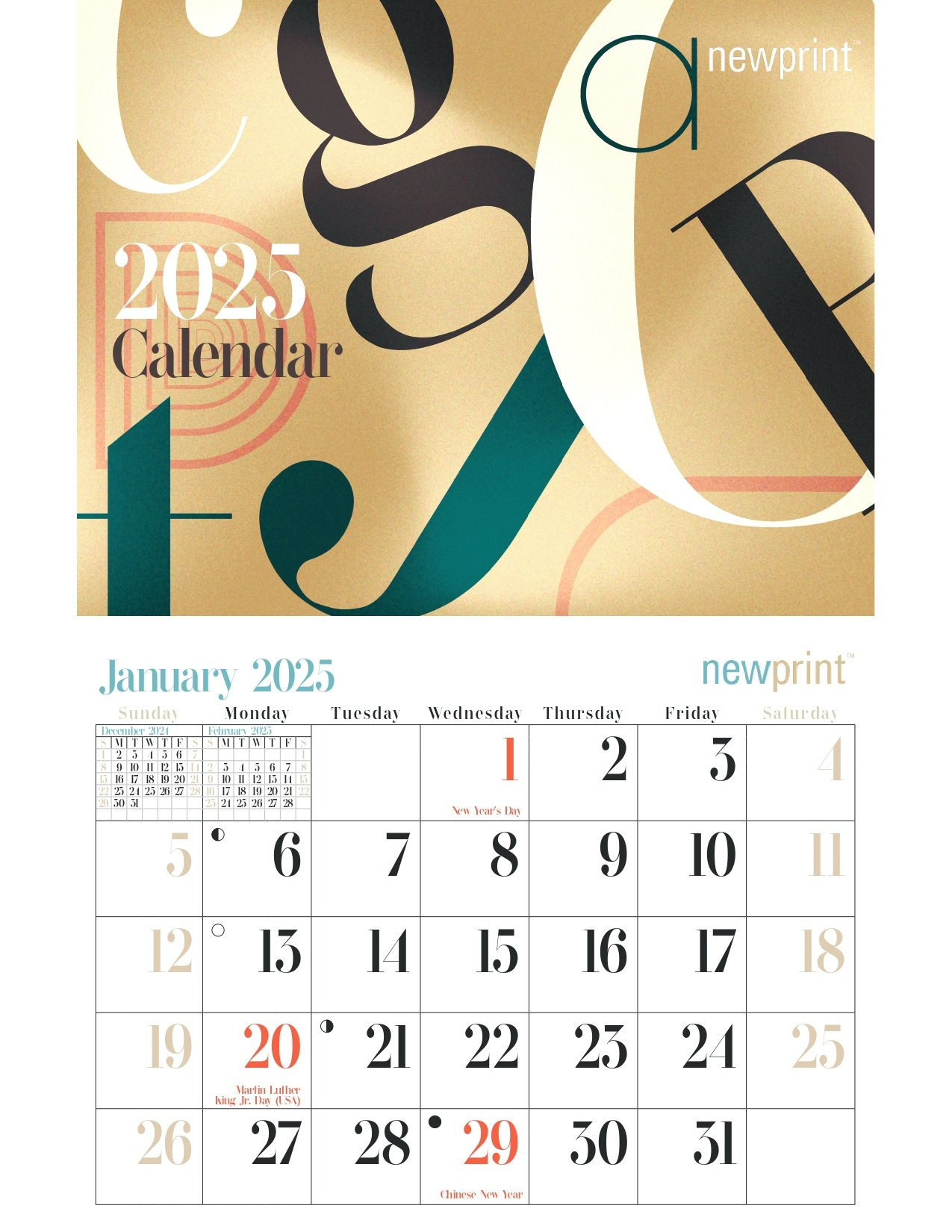 Download 2025 Free Wall Calendar Template | Typography Inspired intended for Printable Wall Calendar 2025