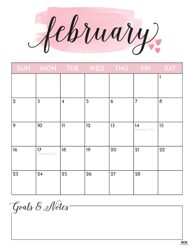 February 2025 Calendars - 107 Free Printables | Printabulls for Printable Monthly Calendar February 2025