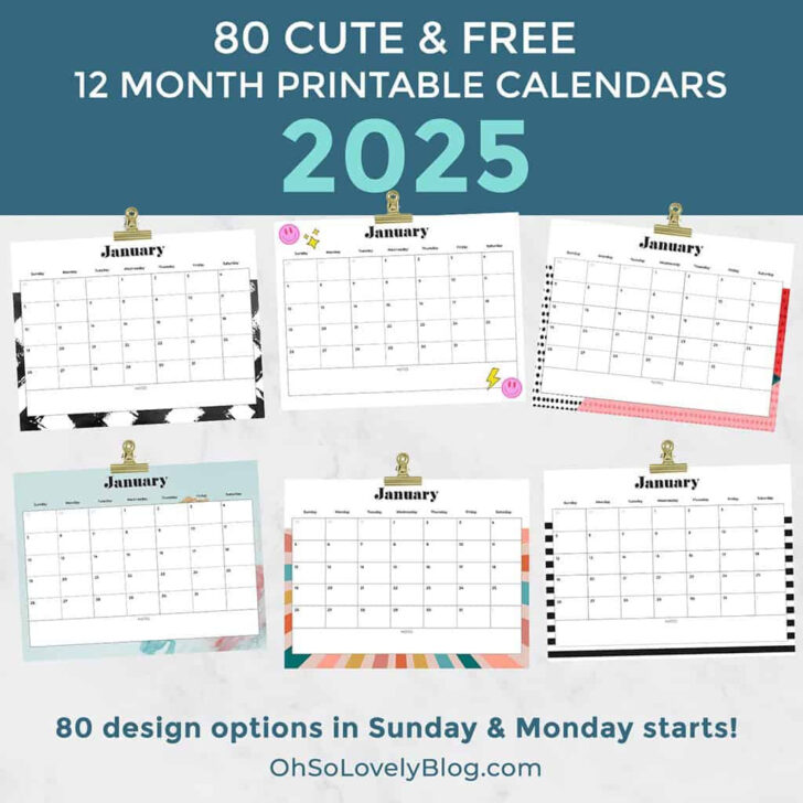 Printable Calendar 2025 and 2025