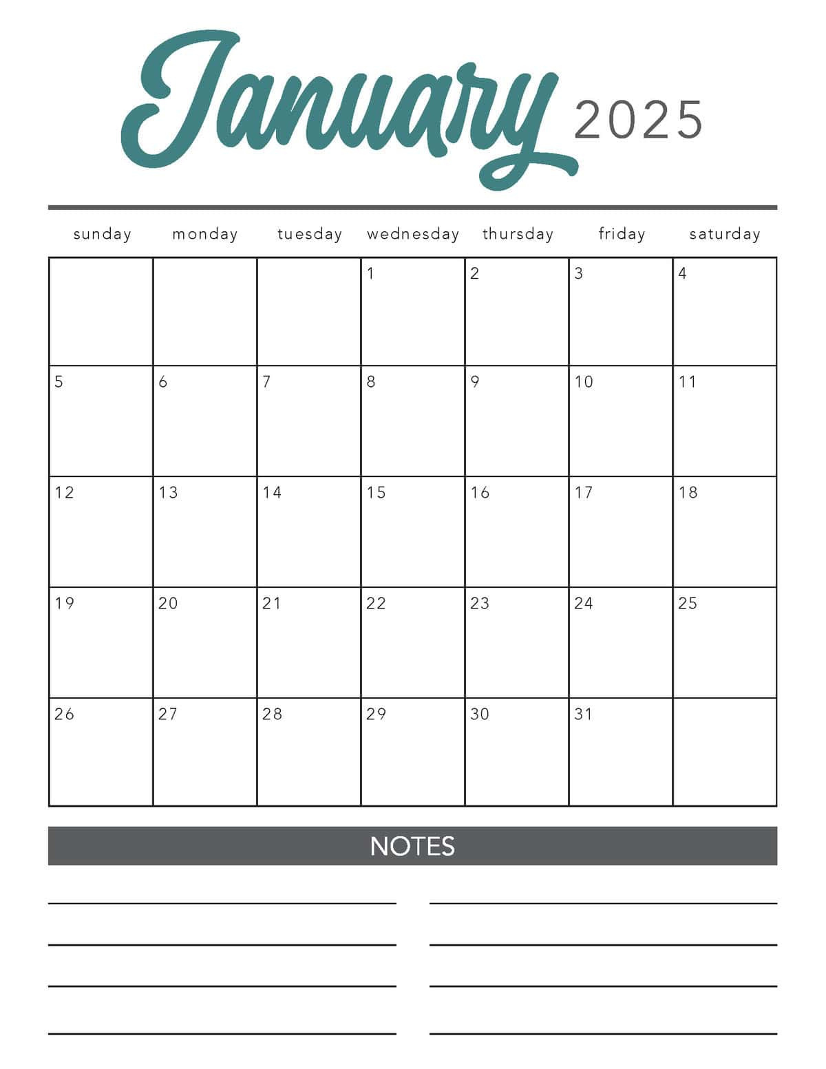 Free 2025 Printable Calendar Template - I Heart Naptime within Monthly Meal Calendar 2025 Printable