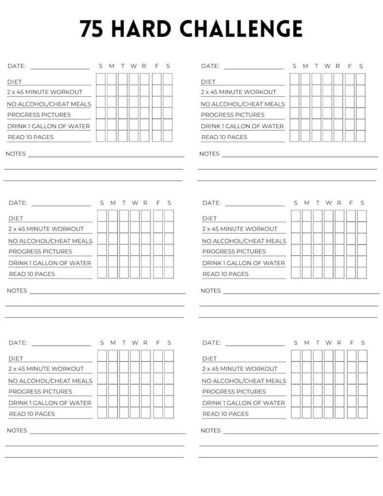 Free 75 Hard Printable Calendar - Originalmom regarding 75 Hard Calendar Printable