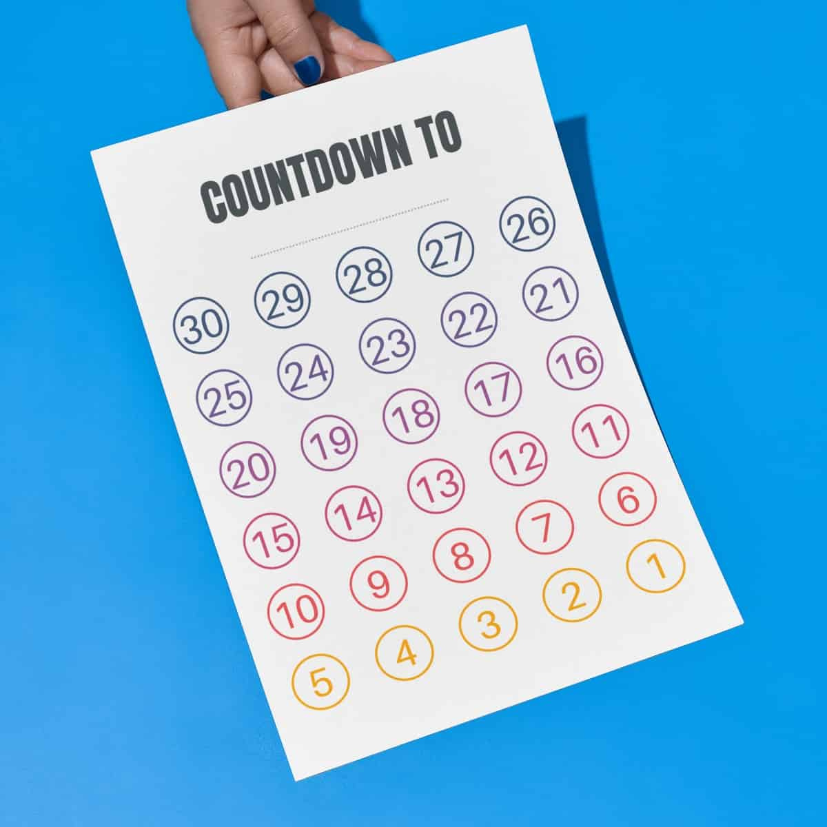 Free Blank Countdown Calendar Printable - Printables For Life inside 30 Day Printable Countdown Calendar