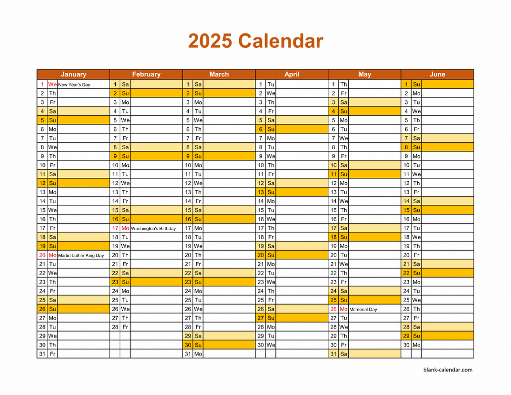 Free Download Printable Calendar 2025, Month In A Column, Half A in Blank Calendar 2025 Pages Free Printable