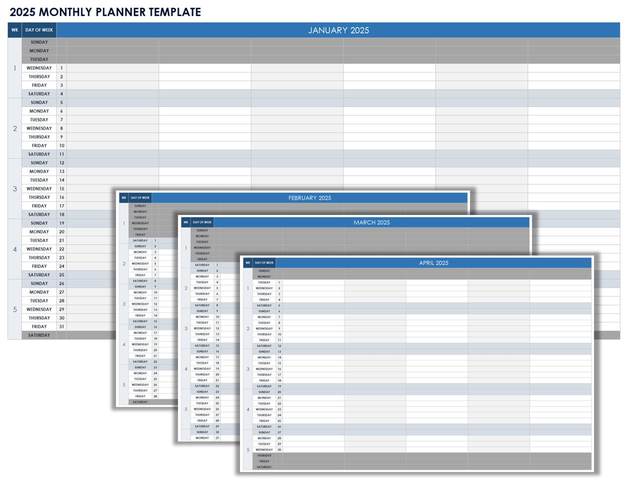 Free Google Sheets Monthly Calendar Templates | Smartsheet inside Printable Monthly Calendar 2025 Sheets